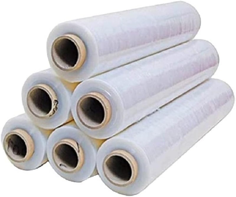 Premium Stretch Film Wrap for Packaging and Moving - 6 Rolls (50 cm x 23 Microns) - Image 1